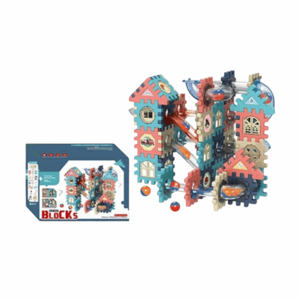 Σετ κατασκευών DIY με τουβλάκια & τσουλήθρες - 2066 - 106pcs - 922218 - GoodFlix