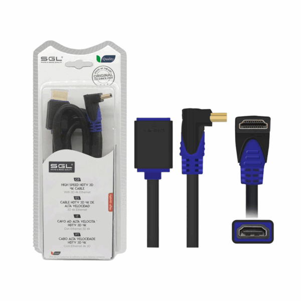 Καλώδιο HDMI γωνιακό - Male/Female - 1592FC - 3m - 095257 - GoodFlix