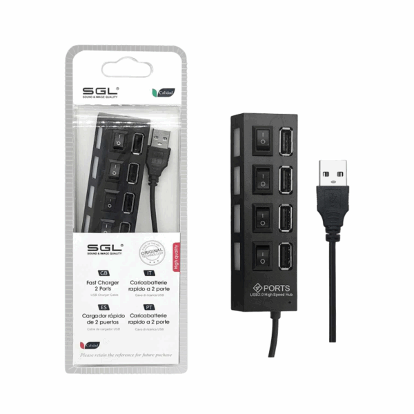Αντάπτορας USB Hub με 4 θύρες και διακόπτες - 404P - 45cm - 095943 - GoodFlix