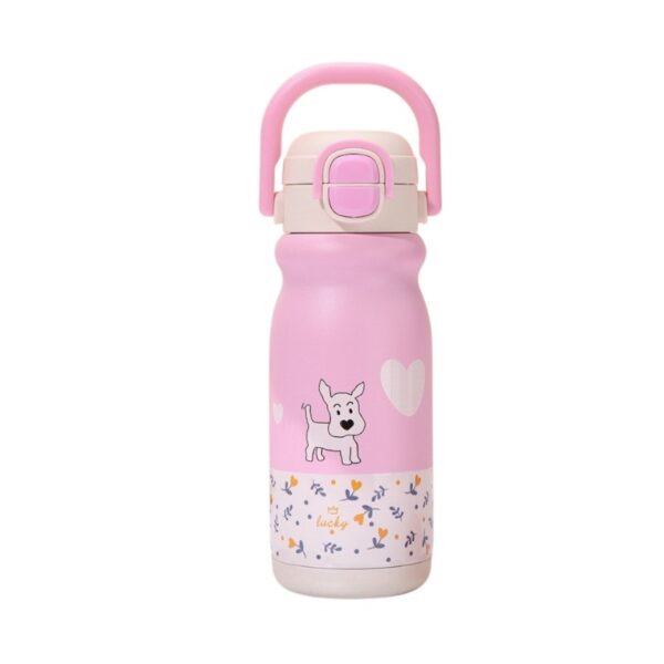 Παιδικό παγούρι-θερμός με καλαμάκι - 500ml - 696246 - Pink - GoodFlix