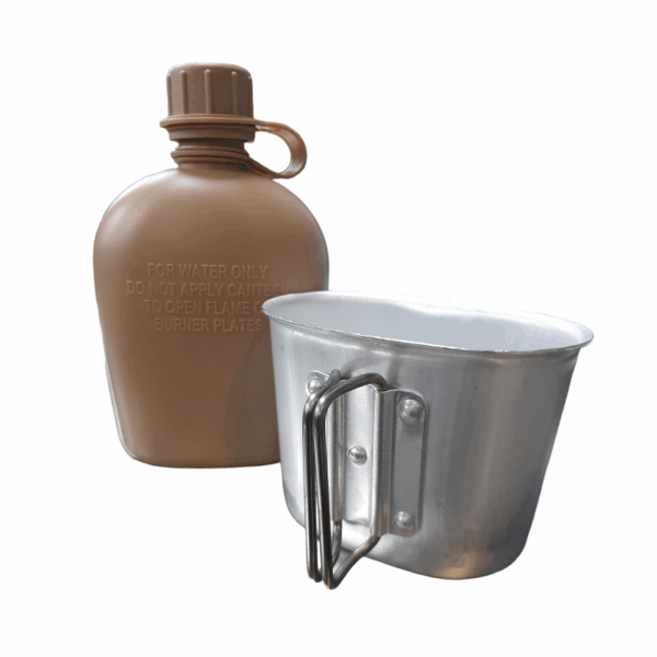 Στρατιωτική καραβάνα με παγούρι - 920007 - Brown - GoodFlix