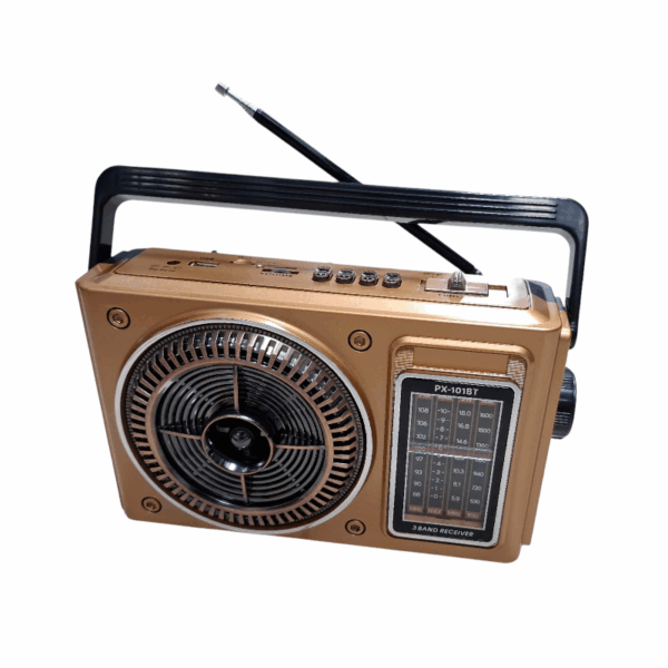 Επαναφορτιζόμενο ραδιόφωνο - PX-101BT - 020023 - Gold - GoodFlix