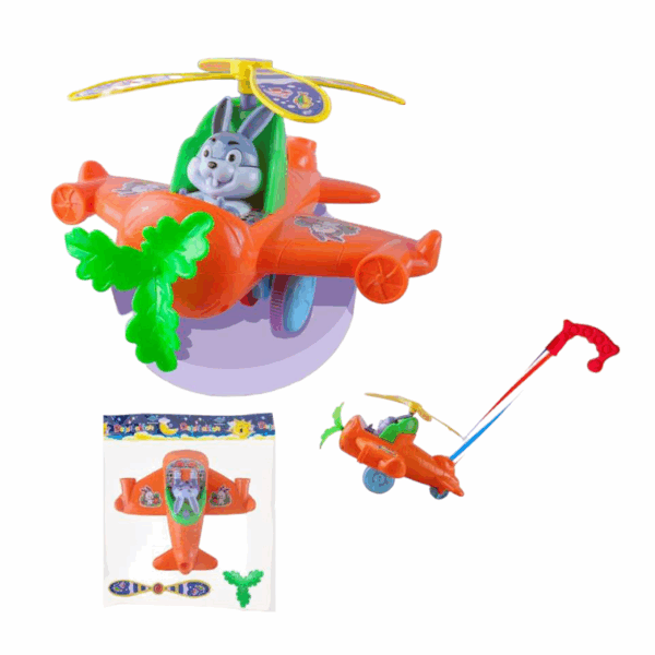 Συρόμενο παιχνίδι Αεροπλανάκι με Κουνέλι - 391 - 117267 - GoodFlix