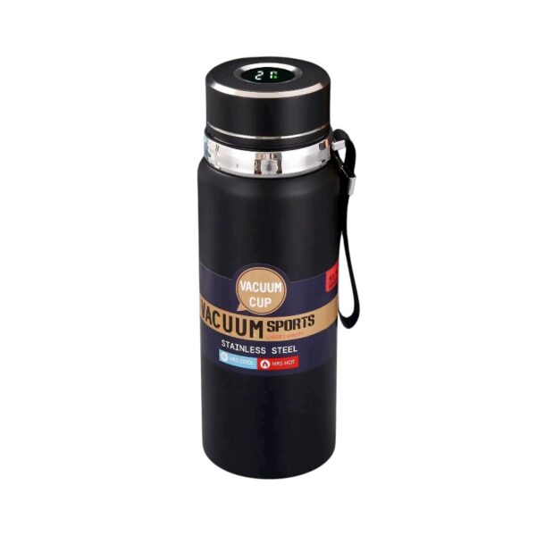 Φορητό παγούρι-θερμός με ψηφιακό θερμόμετρο - 600ml - 168440 - Black - GoodFlix