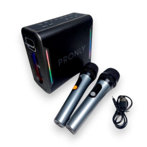 Φορητό ηχείο Bluetooth με 2 μικρόφωνα Karaoke - PR-1016 - 241373 - GoodFlix