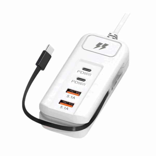 Αντάπτορας φόρτισης Fast Charge με 2 θύρες USB-A & Type-C & καλώδιο Type-C - JG-01 - 811726 - GoodFlix