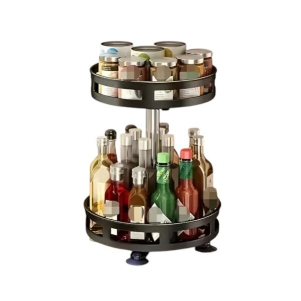 Ραφιέρα οργάνωσης κουζίνας περιστρεφόμενη διώροφη - 11902 - 114005 - Black - GoodFlix