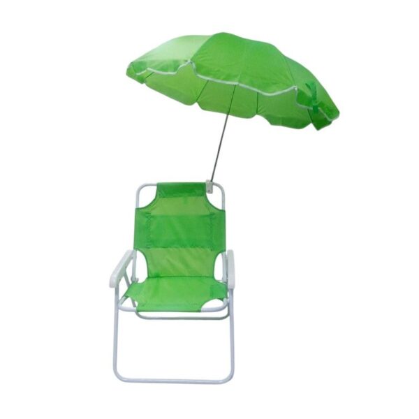 Παιδική πτυσσόμενη καρέκλα camping με ομπρέλα - 1047 - 241712 - Green - GoodFlix