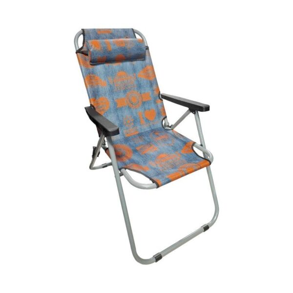 Πτυσσόμενη καρέκλα camping - 1680NZ - 241804 - Blue/Orange - GoodFlix