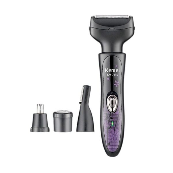 Ξυριστική μηχανή προσώπου-σώματος - 4 in 1 - KM-7114 - Kemei - Black - GoodFlix