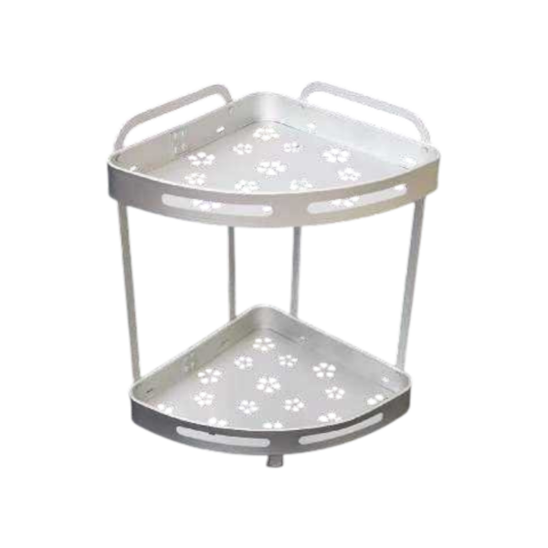 Ραφιέρα μπάνιου διώροφη γωνιακή - CW1001B2-2 - 521476 - Silver - GoodFlix