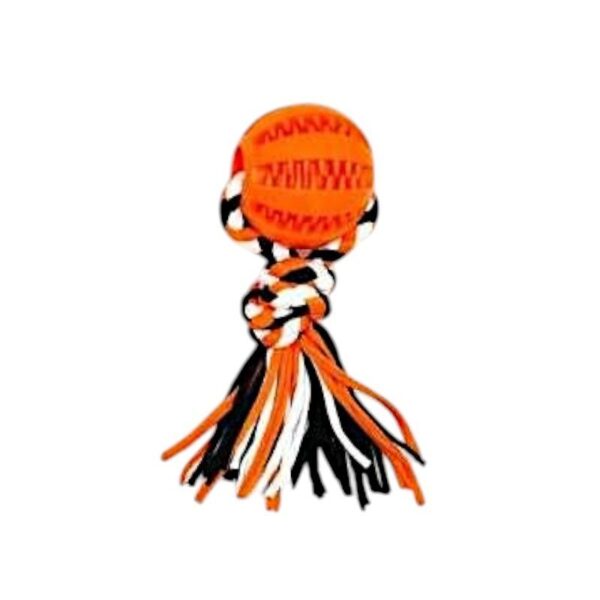 Υφασμάτινο παιχνίδι σκύλου σχοινί με μπάλα μασητική - 18cm - 12pcs - 550492 - GoodFlix