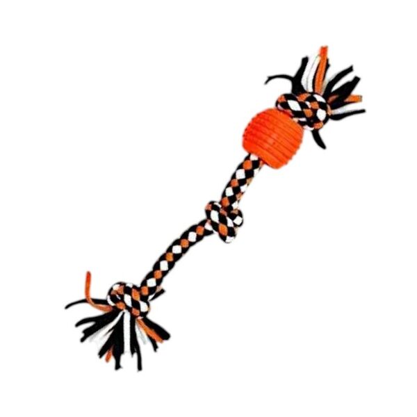 Υφασμάτινο παιχνίδι σκύλου σχοινί με μπάλα μασητική - 32cm - 12pcs - 550520 - GoodFlix