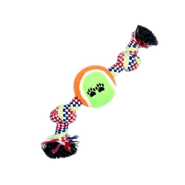 Παιχνίδι σκύλου σχοινί με μπάλα - 23cm - 12pcs - 550568 - GoodFlix