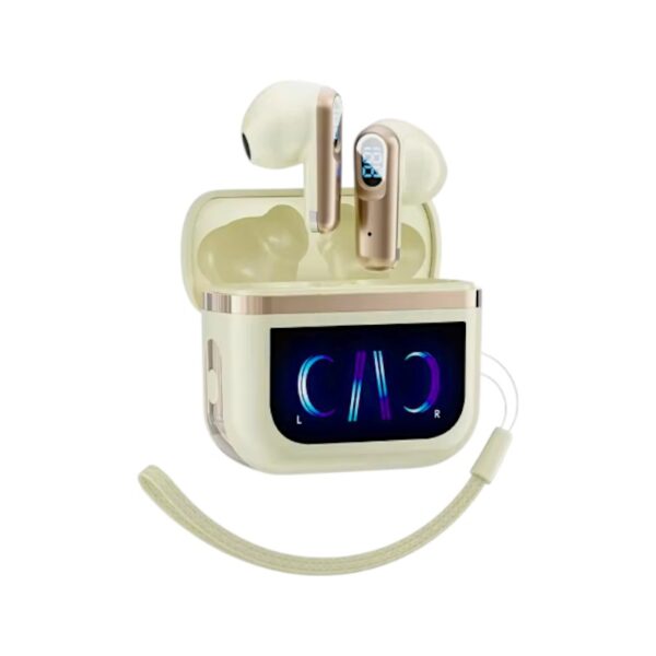 Ασύρματα ακουστικά Bluetooth με ψηφιακή οθόνη & θήκη φόρτισης - J61 - 814031 - Gold - GoodFlix