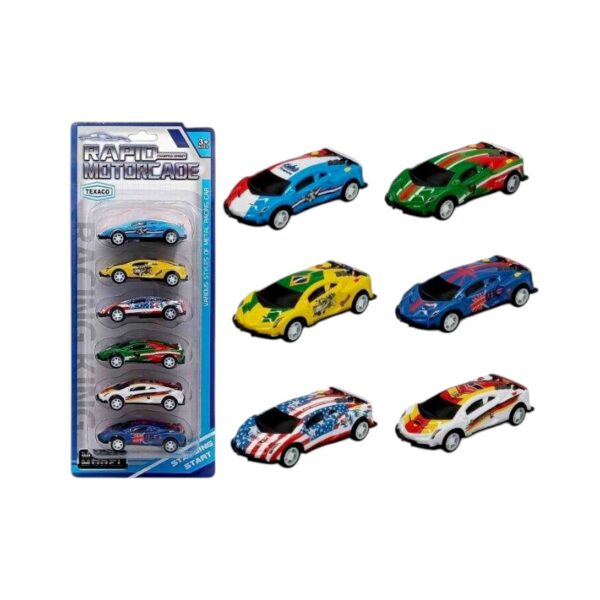 Σετ μεταλλικά αυτοκινητάκια - Pull Back - 6pcs - 562-78 - 917342 - GoodFlix