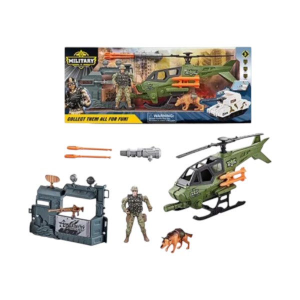 Σετ πολεμική βάση με ελικόπτερο - F16-1A - 917348 - GoodFlix