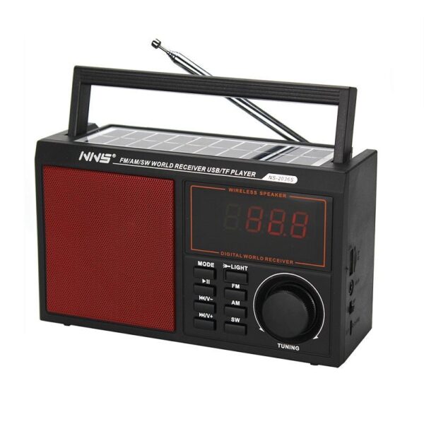 Επαναφορτιζόμενο ραδιόφωνο με ηλιακό πάνελ - NS2036S - 020365 - Red - GoodFlix