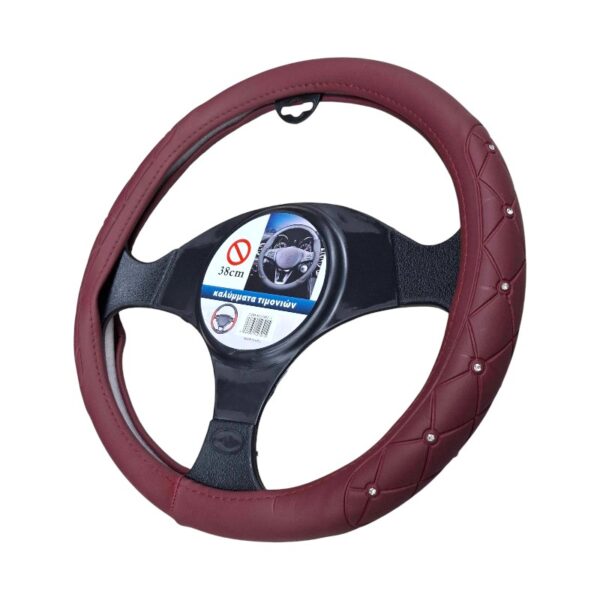 Κάλυμμα τιμονιού αυτοκινήτου - SMZ-1 - 123015 - Dark Red - GoodFlix