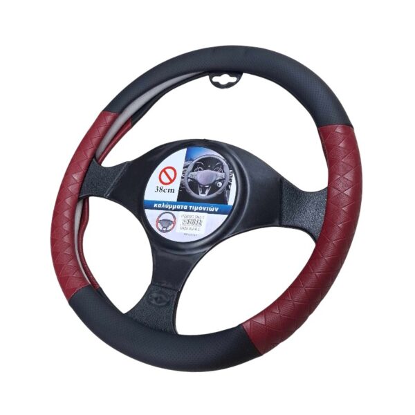 Κάλυμμα τιμονιού αυτοκινήτου - SMZ-3 - 123039 - Dark Red - GoodFlix