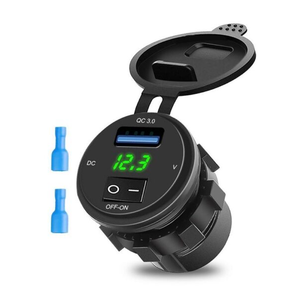 Φορτιστής αναπτήρα αυτοκινήτου με βολτόμετρο - Quick Charger - 1540405/05 - 150792 - GoodFlix