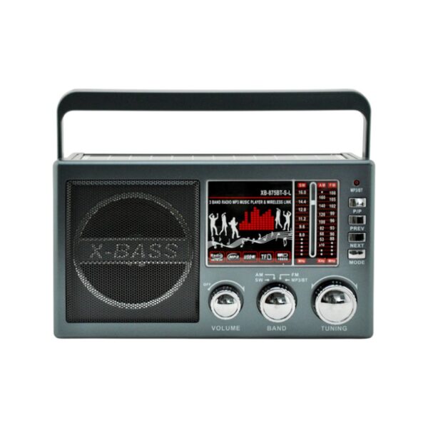 Επαναφορτιζόμενο ραδιόφωνο με ηλιακό πάνελ - XB-873BT-S  - 219211 - Grey - GoodFlix