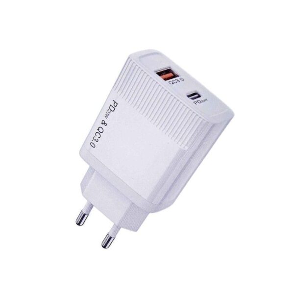 Αντάπτορας φόρτισης Fast Charge με 2 θύρες USB-A & Type-C - 20W - CX147 - 251479 - GoodFlix