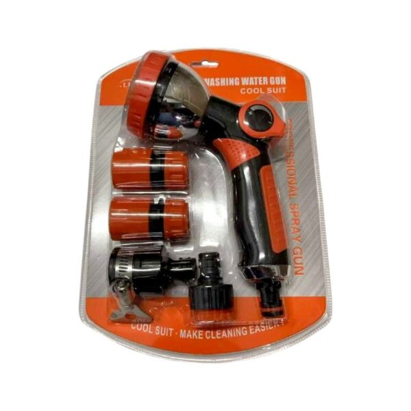 Σετ πιστόλι και ταχυσύνδεσμοι για λάστιχο ποτίσματος - 5pcs - 291422 - GoodFlix