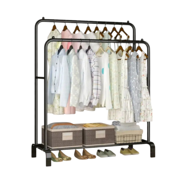 Κρεμάστρα δαπέδου με ράφι παπουτσιών - YP604 - 522572 - Black - GoodFlix