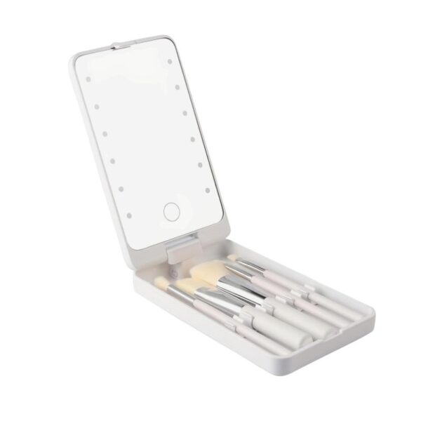 Καθρέπτης μακιγιάζ LED κασετίνα με σετ πινέλων - XR-6601 - 566016 - White - GoodFlix