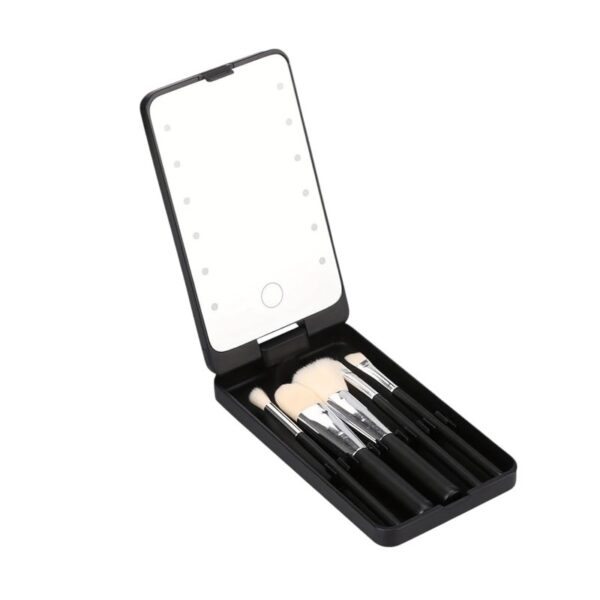 Καθρέπτης μακιγιάζ LED κασετίνα με σετ πινέλων - XR-6601 - 566016 - Black - GoodFlix