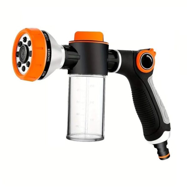 Πιστόλι ποτίσματος για λάστιχο με δοχείο σαπουνιού - 8in1 - 6202 - 615404 - GoodFlix