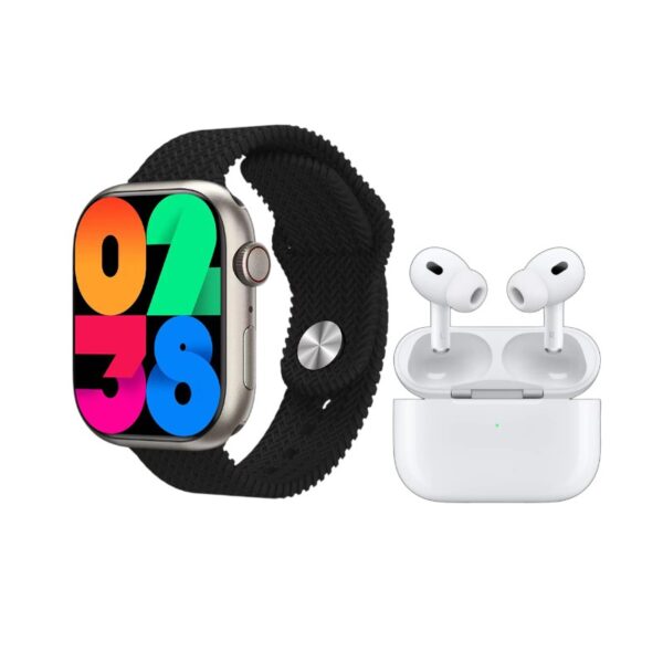 Σετ Smartwatch με ασύρματα ακουστικά Bluetooth & 7 λουράκια - KW55 MAX - 750360 - Silver - GoodFlix