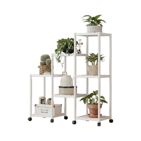 Διακοσμητική τροχήλατη ραφιέρα δαπέδου με 7 ράφια - YH9628-2A - 114128 - White - GoodFlix