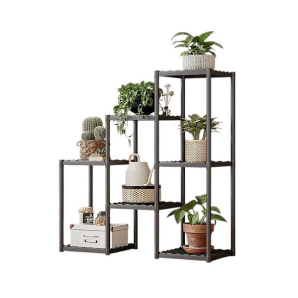 Διακοσμητική ραφιέρα δαπέδου με 7 ράφια - YH9628-2B - 114135 - Black - GoodFlix