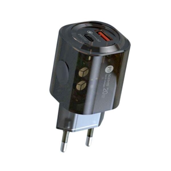 Αντάπτορας φόρτισης Fast Charge με 2 θύρες USB-A & Type-C - 20W - CX-179B - 271795 - GoodFlix