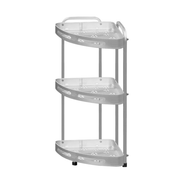 Μεταλλική ραφιέρα μπάνιου τριώροφη γωνιακή - CW1001B3-3 - 521483 - Silver - GoodFlix