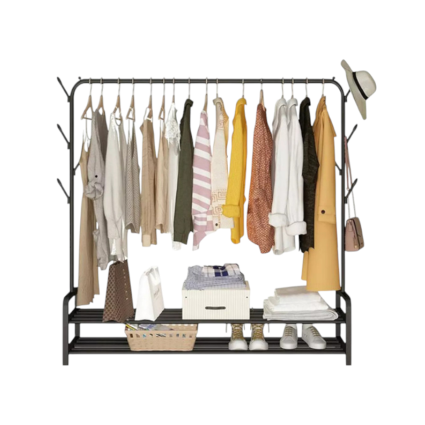 Κρεμάστρα δαπέδου με ράφια παπουτσιών - YP607 - 522602 - Black - GoodFlix