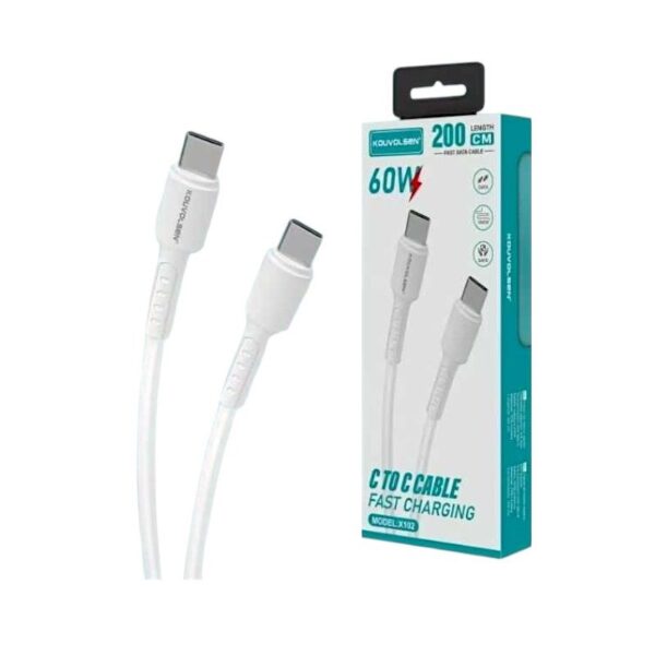 Καλώδιο φόρτισης & data - USB Type-C σε Type-C - Fast Charge - X102 - 2m - 60W - 632409 - GoodFlix