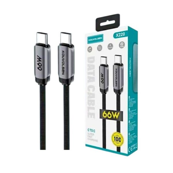 Καλώδιο φόρτισης & data - USB Type-C σε Type-C - Fast Charge - X220 - 66W - 702205 - GoodFlix
