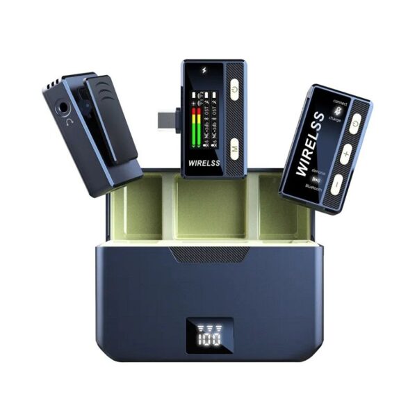 Ασύρματο mini επαναφορτιζόμενο πυκνωτικό μικρόφωνο για καταγραφή ήχου - Type-C - SX66 - 811412TC - GoodFlix