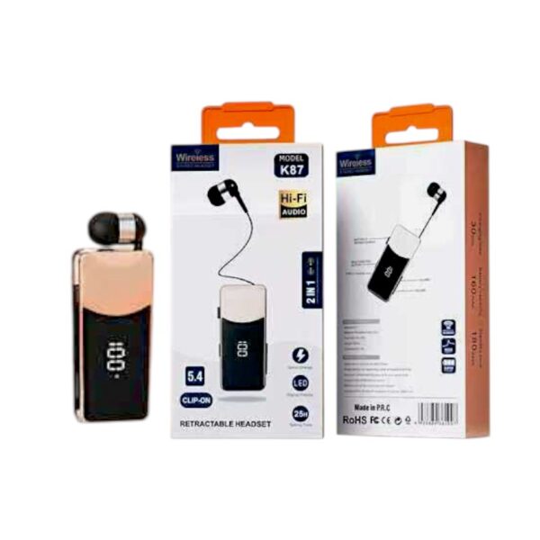 Ασύρματο ακουστικό Bluetooth - K87 - 814383 - Gold - GoodFlix